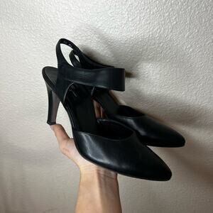 Paul Green Black Leather Nicolette Pointed-toe Pump Heels 5.5 / US 8